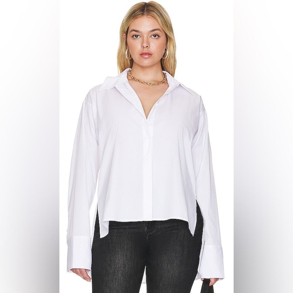 Good American NWT Oversized Poplin Shirt in White. - size 2 Medium